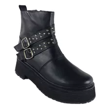 Botas Modernas De Mujer En Talles 41 42 43 Y 44 Cuero Moreno