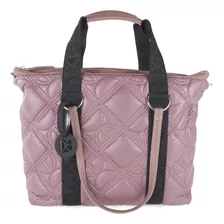 Bolsa Tote Cloe Para Mujer Grande Monograma Bordado Con Asa Color Violeta