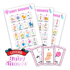 Loteria Baby Shower Niña 200 Tablas Imprimibles + Juegos 