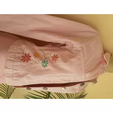 Jaqueta Jeans Rosa Bordado Tamanho 40