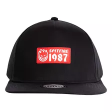 Gorro Snapback Spitfire 1987 Logo Visera Plana Negro