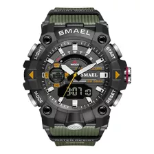 Smael Hombre Led Reloj Militar Dial Dual Táctico Camping