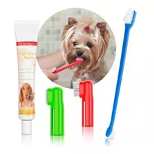 Crema Dental Para Perros + 3 Cepillos De Dientes Mascotas