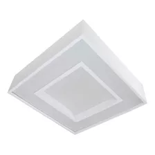 Plafon Sobrepor Quadrado Branco Ou Preto 60x60 8 E27 St4540