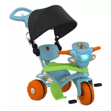 Triciclo Velotrol C/ Capota Passeio E Pedal Azul Bandeirante