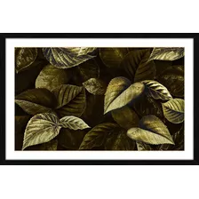 Quadro Decorativo Flores Folhagens 90x60 Moldura Virtual 3d