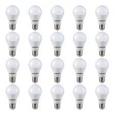 Kit 20 Lâmpadas Led 4,9w Bivolt E27 Luz Branca Fria 6500k