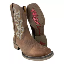 Bota Texana Feminina Goyazes Bico Quadrado - Ref.233207-cf 