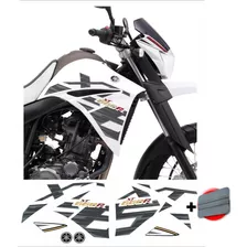 Kit Adesivo Moto Yamaha Xt 660r 2015 Branco Emblema Resinado