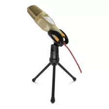 Microfone Condensador Profissional C/tripé Pc Youtube Le-908 Cor Dourado