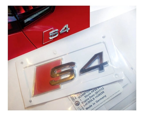 Emblema Audi Sline A4 S4 Rs Baul Logo Cromado Rojo Foto 2