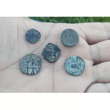 Lote 5 Monedas Medievales Y Edad Antigua Romanas España