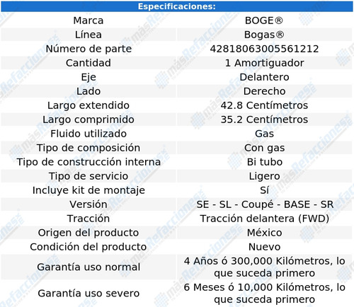 Amortiguador Boge Nissan Altima 2007 2008 2009 2010 2011 Foto 2