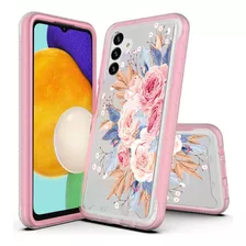 Funda Flores Transparente Borde Rosa Para Samsung Galaxy ...