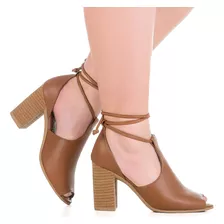 Sandália Feminina Salto Alto Sandal Boots Confortável Gigil