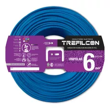 Cable Electrico Trefilcon Normalizado Unipolar 1x6mm Color Celeste X 25 Metros