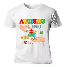 Camiseta Autismo Branca Personalizada Autista Envio Imediato