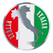 Emblema Badge Italia Em Aço Inox Premium