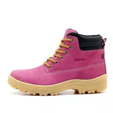 Coturno Feminino Couro Nobuck Pink