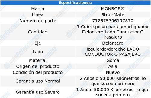 Cubre Polvo Amortiguador Izq/der Delantero 240 90-93 Foto 3