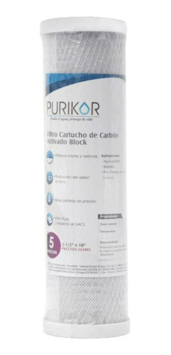Paquete 25 Cartuchos Carbon Activado Block 5 Micras 2.5x10