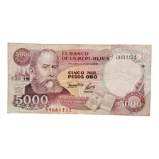 Billetes De Colombia 5000 Pesos Oro 1993 Nuñez De Colección 