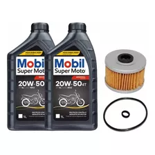 Kit Troca De Oleo E Filtro Cb 300r Mobil 20w50 Mineral