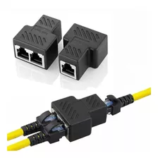 Adaptador Cabo Rede Extensor Duplicador Rj45 Internet 2x Pçs