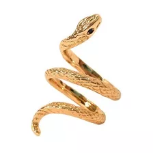 Anillo Serpiente - Acero Quirúrgico Enchapado En Oro