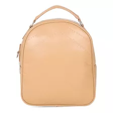 Mochila Para Mujer Lucentzza Mediana Logotipo Troquelado Color Nude