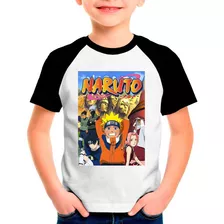 Camiseta Raglan Infantil Desenho Naruto Anime 10