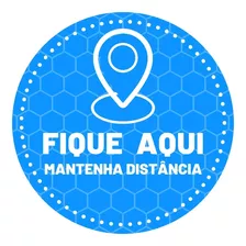 Adesivo Para Piso Mantenha Distância 33x33cm Kit Com 10