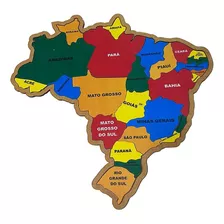 Quebra-cabeça Brasil Mapa Estados Madeira