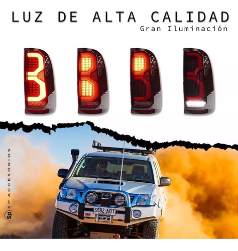 Par Calaveras Traseras Toyota Hilux 2012 Al 2015 Dob Cab Foto 5