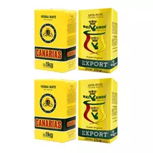 4 Erva Mate Yerba Uruguaia Canarias Pura Folha + Rei Verde