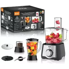 Procesador De Alimentos Multifuncional 7 En 1 Raf-305 600w Color Negro