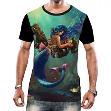 Camisa Camiseta Masculina Sereias Meninas Tema Infantil Hd 3