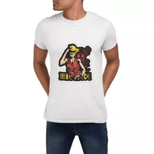 Polera One Piece Anime Luffy Con Logo Estampada De Algodon