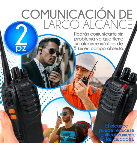 Set De 2 Radios Interphone H606 Walkie Talkie Uhf 16 Canales Foto 8