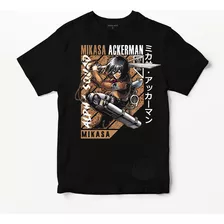 Remera Attack On Titan Mikasa Ackerman 02 (negra:) Ideas Mvd