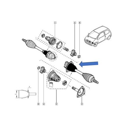 Fuelle Homocinetica Lado Caja Renault Clio Megane Kangoo Foto 2