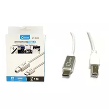 Cabo Usb Tipo C Para Usb B Macho Impressora, Piano,fax Lotus Cor Branco