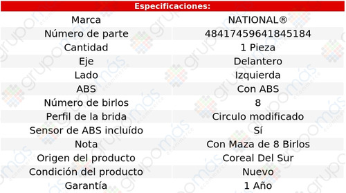 Maza Del Conductor Con Abs National Gmc K2500 Suburban 1995 Foto 3