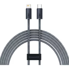 Cable Para iPhone Baseus Dynamic Tipo C A Lightning 20w 2m Color Negro