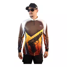 Camisa Tiro Esportivo Brk Atirador Laranja Com Fpu 50+