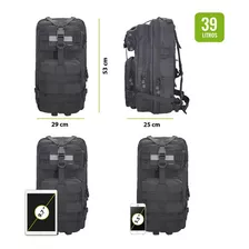 Mochila Táctica Grande Bigbro Kossok 39 Litros Viajes, Moto Color Verde Oscuro Diseño De La Tela Liso