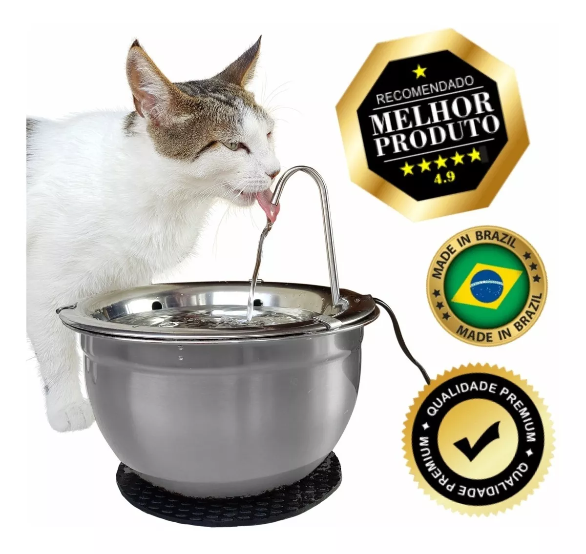 Fonte Bebedouro Para Gatos 100% Aço Inox - Gato É Vida