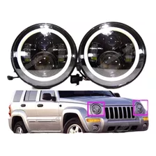 Para Jeep Liberty Patriot Cj5 / 7 7 Led Halo Angel Eyes Far