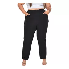 Calça Plus Size Duna Social Feminino Alfaiataria Soltinha