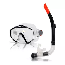 Snorkel + Mascara De Buceo Careta Profesional Doble Valvula